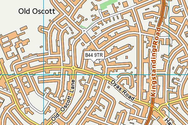 B44 9TR map - OS VectorMap District (Ordnance Survey)