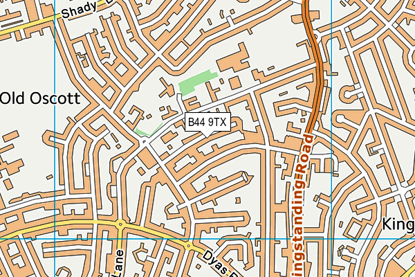 B44 9TX map - OS VectorMap District (Ordnance Survey)