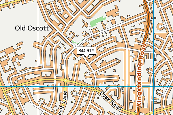 B44 9TY map - OS VectorMap District (Ordnance Survey)