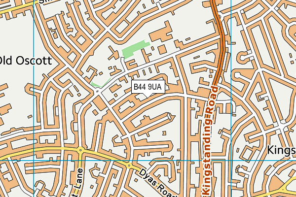 B44 9UA map - OS VectorMap District (Ordnance Survey)