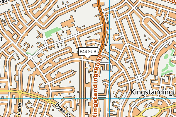 B44 9UB map - OS VectorMap District (Ordnance Survey)