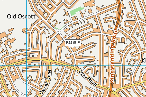 B44 9UE map - OS VectorMap District (Ordnance Survey)