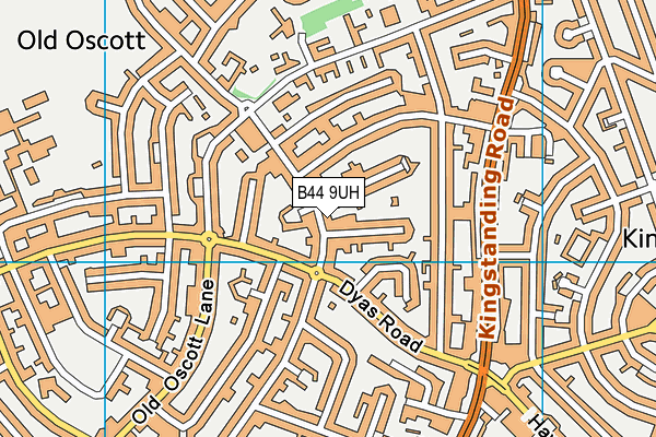 B44 9UH map - OS VectorMap District (Ordnance Survey)