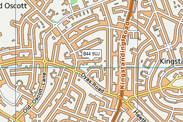 B44 9UJ map - OS VectorMap District (Ordnance Survey)