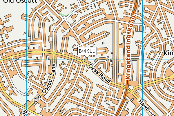 B44 9UL map - OS VectorMap District (Ordnance Survey)