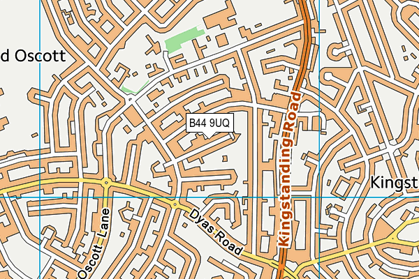 B44 9UQ map - OS VectorMap District (Ordnance Survey)