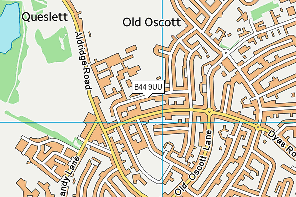 B44 9UU map - OS VectorMap District (Ordnance Survey)