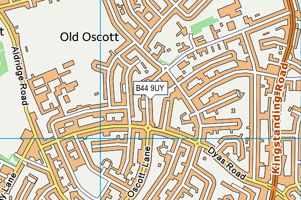 B44 9UY map - OS VectorMap District (Ordnance Survey)