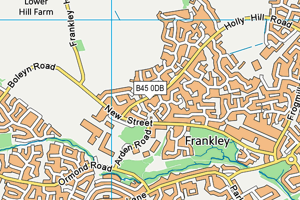 B45 0DB map - OS VectorMap District (Ordnance Survey)