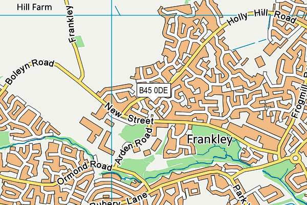 B45 0DE map - OS VectorMap District (Ordnance Survey)