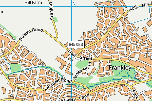 B45 0ES map - OS VectorMap District (Ordnance Survey)