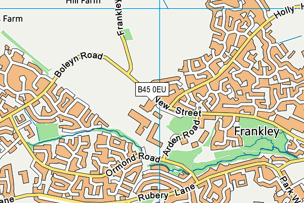 B45 0EU map - OS VectorMap District (Ordnance Survey)