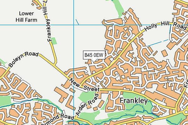 B45 0EW map - OS VectorMap District (Ordnance Survey)