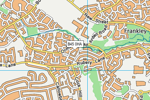 B45 0HA map - OS VectorMap District (Ordnance Survey)