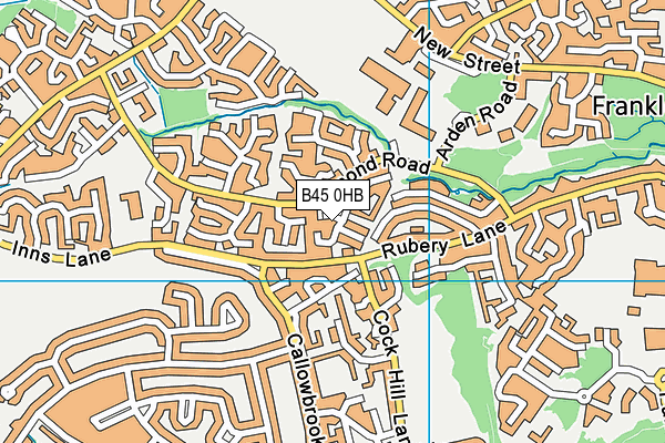 B45 0HB map - OS VectorMap District (Ordnance Survey)