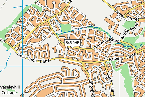 B45 0HF map - OS VectorMap District (Ordnance Survey)