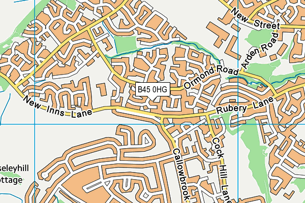 B45 0HG map - OS VectorMap District (Ordnance Survey)