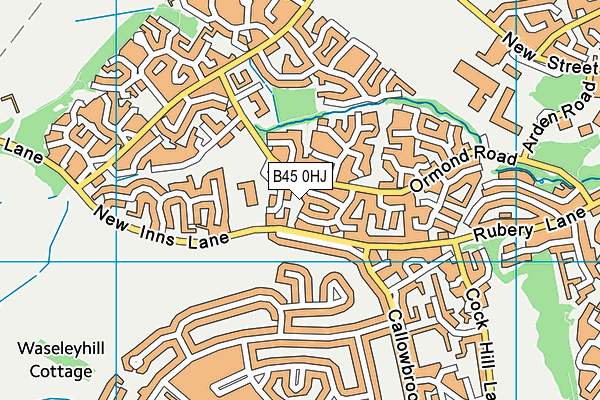B45 0HJ map - OS VectorMap District (Ordnance Survey)