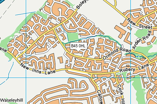 B45 0HL map - OS VectorMap District (Ordnance Survey)