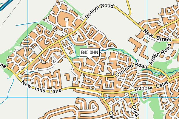 B45 0HN map - OS VectorMap District (Ordnance Survey)