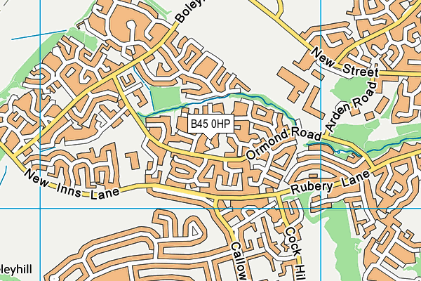 B45 0HP map - OS VectorMap District (Ordnance Survey)