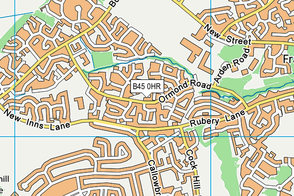 B45 0HR map - OS VectorMap District (Ordnance Survey)
