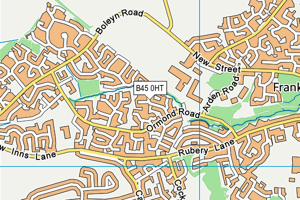 B45 0HT map - OS VectorMap District (Ordnance Survey)
