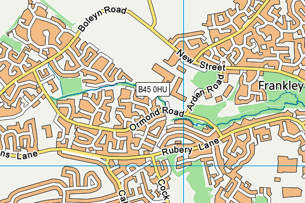B45 0HU map - OS VectorMap District (Ordnance Survey)