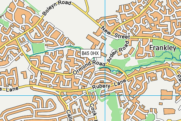 B45 0HX map - OS VectorMap District (Ordnance Survey)