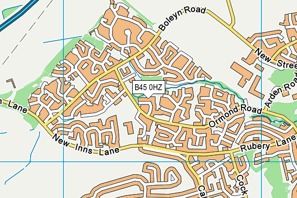 B45 0HZ map - OS VectorMap District (Ordnance Survey)