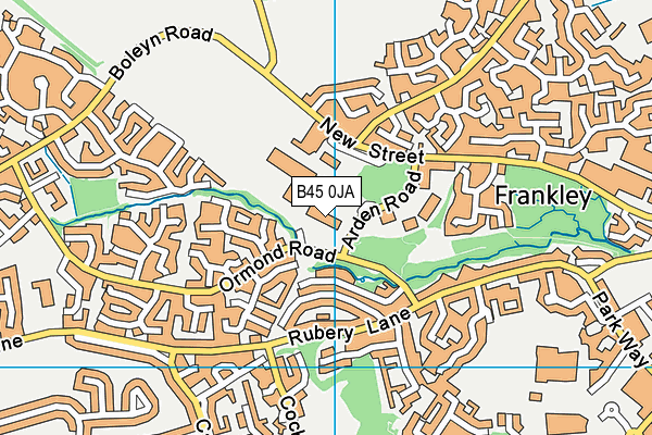 B45 0JA map - OS VectorMap District (Ordnance Survey)