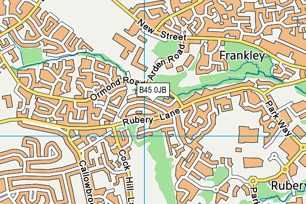 B45 0JB map - OS VectorMap District (Ordnance Survey)