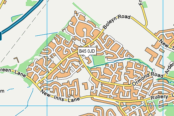 B45 0JD map - OS VectorMap District (Ordnance Survey)
