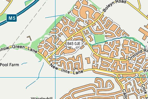 B45 0JE map - OS VectorMap District (Ordnance Survey)