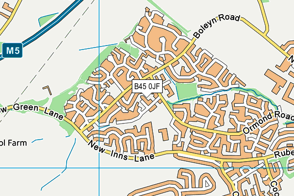 B45 0JF map - OS VectorMap District (Ordnance Survey)