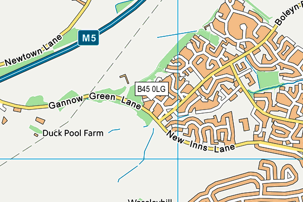 B45 0LG map - OS VectorMap District (Ordnance Survey)