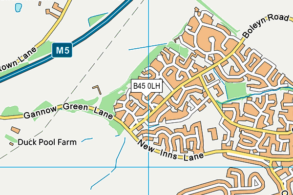 B45 0LH map - OS VectorMap District (Ordnance Survey)