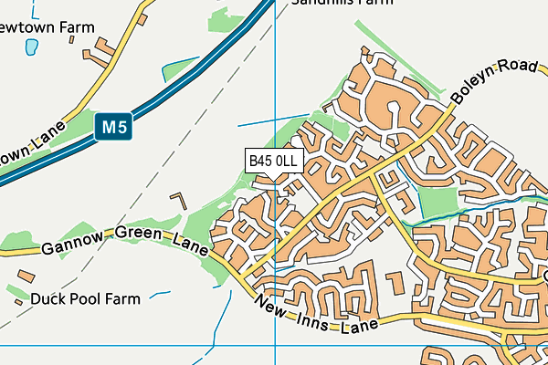 B45 0LL map - OS VectorMap District (Ordnance Survey)