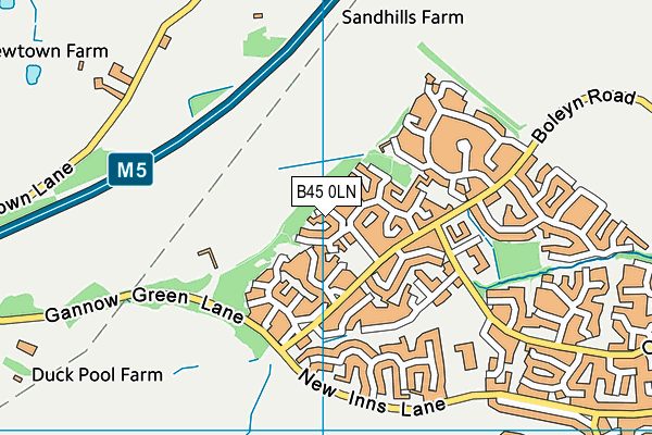 B45 0LN map - OS VectorMap District (Ordnance Survey)