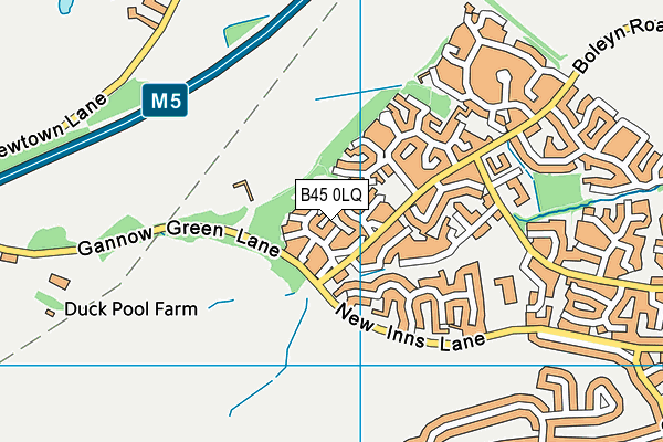 B45 0LQ map - OS VectorMap District (Ordnance Survey)