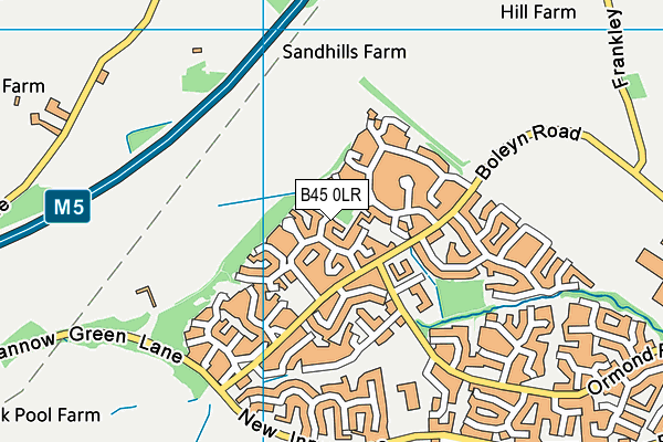 B45 0LR map - OS VectorMap District (Ordnance Survey)