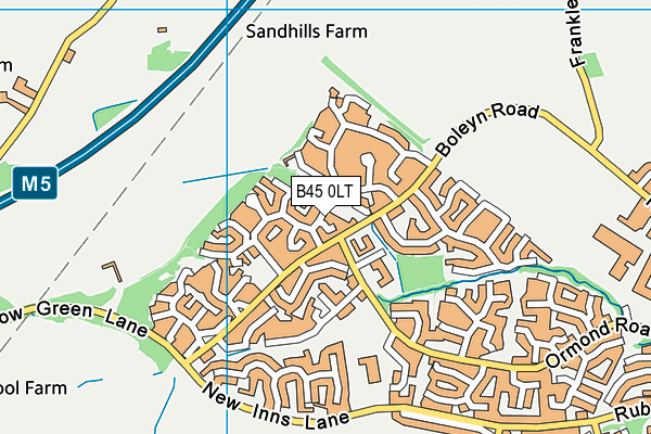 B45 0LT map - OS VectorMap District (Ordnance Survey)