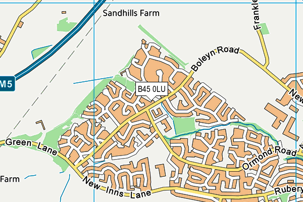 B45 0LU map - OS VectorMap District (Ordnance Survey)