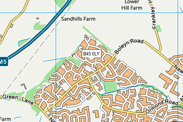 B45 0LY map - OS VectorMap District (Ordnance Survey)