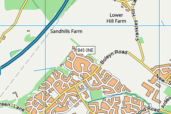 Boleyn Road Playing Field map (B45 0NE) - OS VectorMap District (Ordnance Survey)