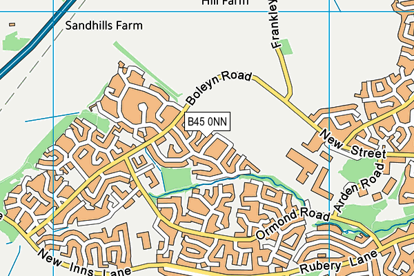 B45 0NN map - OS VectorMap District (Ordnance Survey)