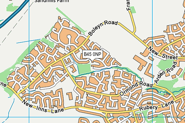 B45 0NP map - OS VectorMap District (Ordnance Survey)
