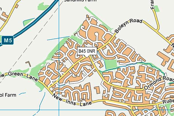 B45 0NR map - OS VectorMap District (Ordnance Survey)
