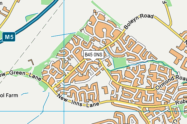 B45 0NS map - OS VectorMap District (Ordnance Survey)