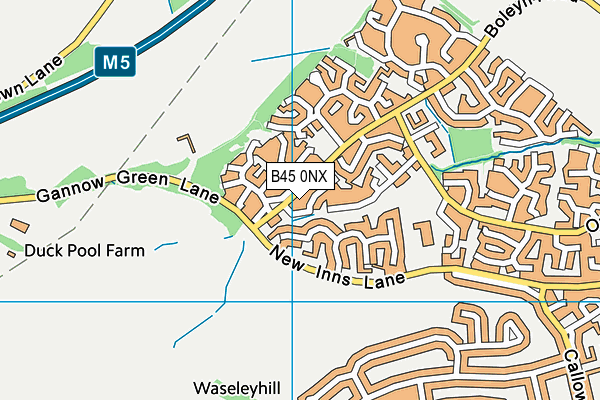 B45 0NX map - OS VectorMap District (Ordnance Survey)